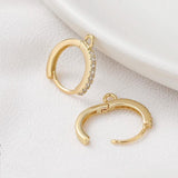 Brass CZ Leverback Hoop Earrings for DIY Jewelry