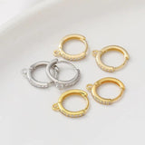 Brass CZ Leverback Hoop Earrings for DIY Jewelry