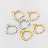 Brass CZ Leverback Hoop Earrings for DIY Jewelry