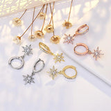 Brass CZ Leverback Hoop Earrings for DIY Jewelry