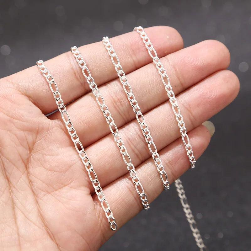 Stainless Steel Silver Plated Chain 3mm 4.5mm 6mm Width