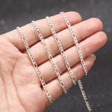 Stainless Steel Silver Plated Chain 3mm 4.5mm 6mm Width