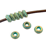 50pcs Verdigris Patina/Ancient Greek Bronze Small Holder Slider Spacers Beads