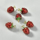 Oil Drop Alloy Small Pendant Bracelet Pendant Material Stereo Strawberry