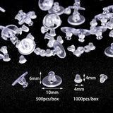 1000pcs Transparent Earring Back Stopper Studs for Jewelry Making