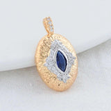 14K Brass Zircon Round Charms Pendants Jewelry Making Supplies
