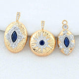 14K Brass Zircon Round Charms Pendants Jewelry Making Supplies
