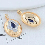 14K Brass Zircon Round Charms Pendants Jewelry Making Supplies