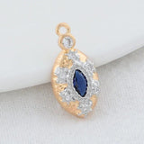 14K Brass Zircon Round Charms Pendants Jewelry Making Supplies