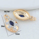 14K Brass Zircon Round Charms Pendants Jewelry Making Supplies
