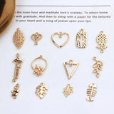 10pcs Leaf & Heart Hollow Pendant Base for DIY Earrings Necklace Bracelet