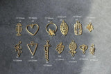 10pcs Leaf & Heart Hollow Pendant Base for DIY Earrings Necklace Bracelet