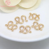 10PCS 10x13MM 24K Plated Brass M Shape Necklace Clasps DIY Jewelry Accessories