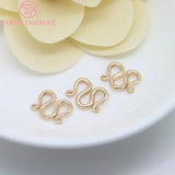 10PCS 10x13MM 24K Plated Brass M Shape Necklace Clasps DIY Jewelry Accessories