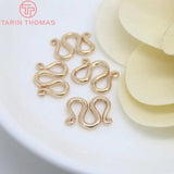 10PCS 10x13MM 24K Plated Brass M Shape Necklace Clasps DIY Jewelry Accessories