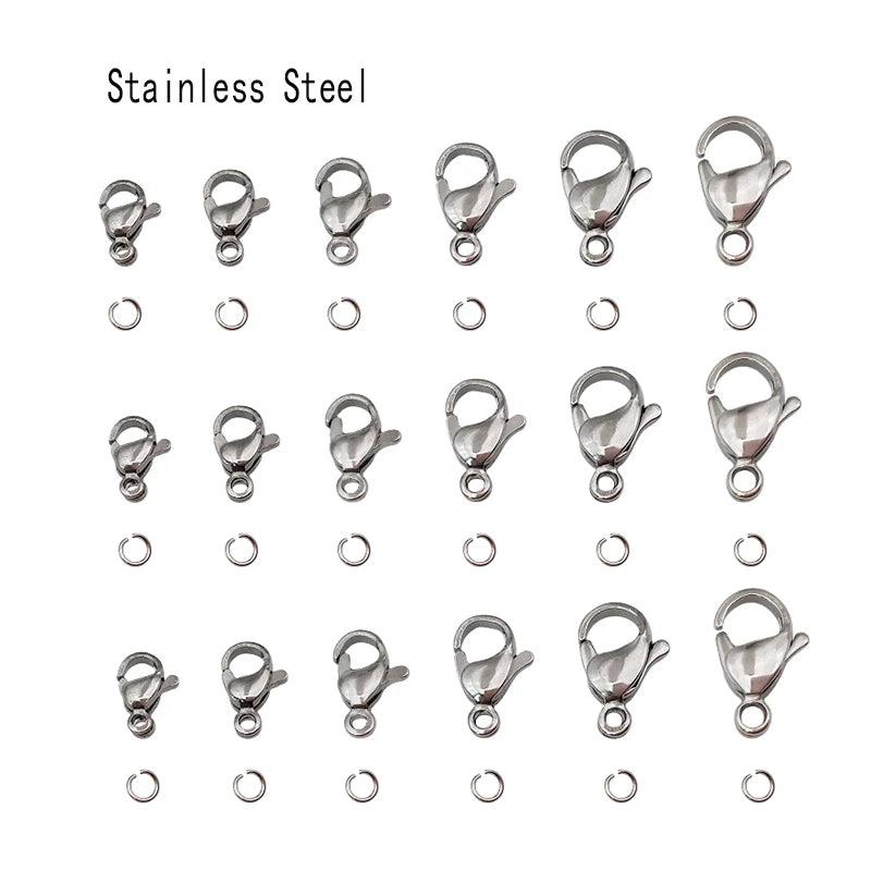 10pcs Stnls Steel Lobster Claw Clasps for Necklaces Bracelets