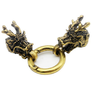 9mm Hole Antique Copper Chinese Dragon Head Lock Clasp