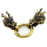 9mm Hole Antique Copper Chinese Dragon Head Lock Clasp