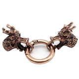 9mm Hole Antique Copper Chinese Dragon Head Lock Clasp