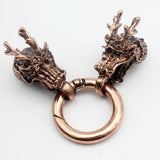 9mm Hole Antique Copper Chinese Dragon Head Lock Clasp