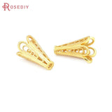 6PCS 8x13MM Hole 1.5MM Matte Brass Beads Caps Tassel Caps Jewelry Beads