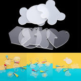 10Pcs/Lot Acrylic Round Blank Keychain Pendants for DIY Jewelry Making