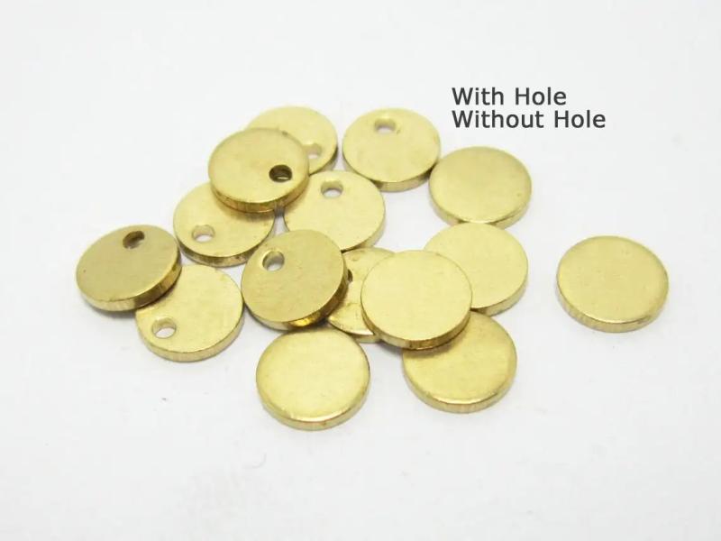 Brass Round Earrings Charm 6x1mm Mini Round Charm Jewelry Making Supplies