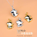 S925 Sterling Silver Dinosaur Pendant DIY Jewelry Making Materials