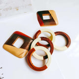 Wooden Eardrop Beads Mixed Pendant Necklace Charms Diy Material
