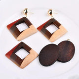 Wooden Eardrop Beads Mixed Pendant Necklace Charms Diy Material