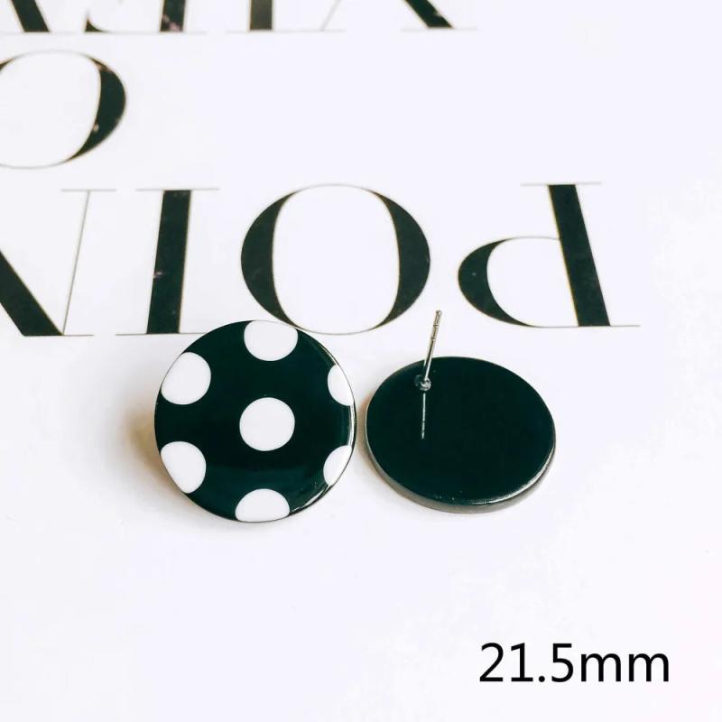 Resin Flat Back Dots Slice Stud Earring Supplies 6pcs