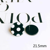 Resin Flat Back Dots Slice Stud Earring Supplies 6pcs