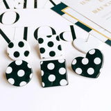Resin Flat Back Dots Slice Stud Earring Supplies 6pcs