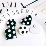 Resin Flat Back Dots Slice Stud Earring Supplies 6pcs