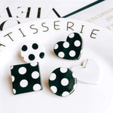 Resin Flat Back Dots Slice Stud Earring Supplies 6pcs