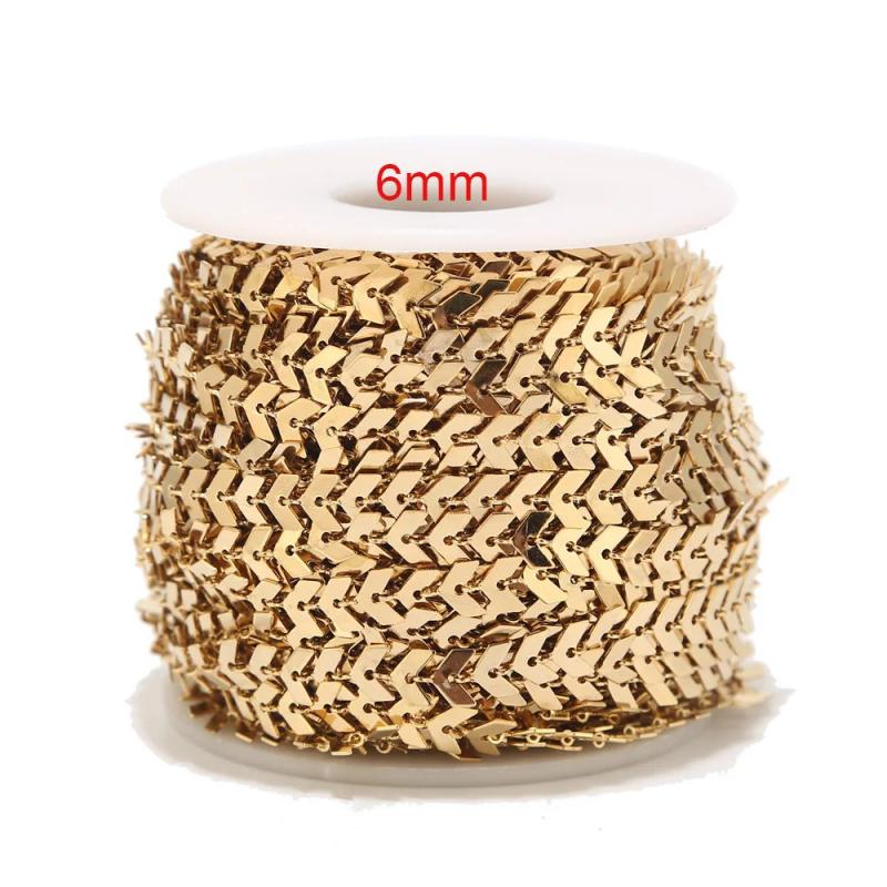 6mm Chevron Link Stainless Steel Cable Chain for DIY Jewelry Making