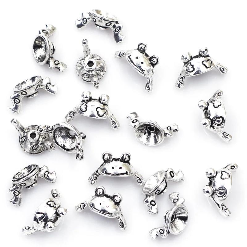20Sets Luck Frog Animal Silver Tone Jewelry DIY Making Charms