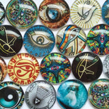 Mixed Pattern Glass Cabochons Round Jewelry Accessories 10pcs