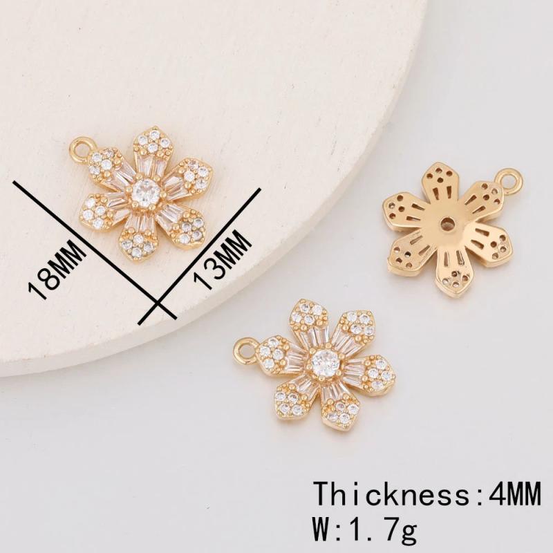 4Pcs Waterdrop CZ Charms for Jewelry Making