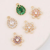 4Pcs Waterdrop CZ Charms for Jewelry Making