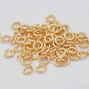 100pcs 24K High Plated Brass Jump Rings DIY Jewelry Findings