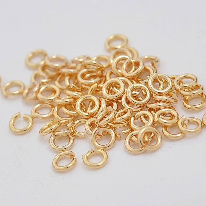 100pcs 24K High Plated Brass Jump Rings DIY Jewelry Findings