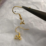 925 Silver Hook Earring Setting DIY Jewelry Clasp Base Wires Accessorie