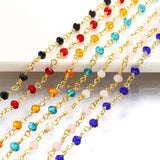 1m Copper Glass Beads Golden Chain for DIY Jewelry Making