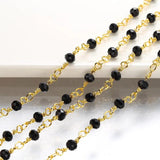 1m Copper Glass Beads Golden Chain for DIY Jewelry Making