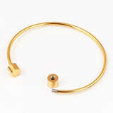 Brass Based Beaded Screw-On Bracelet, Black/White/Yellow Gold/Rose Plated