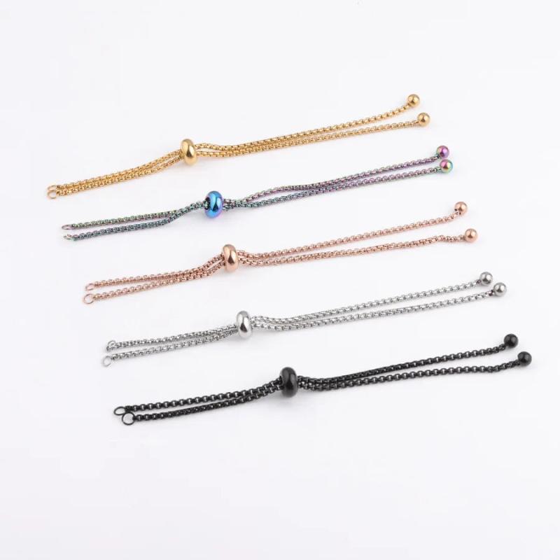 3Pcs Stainless Steel Slider Chain Bracelet DIY Jewelry Making Accessories