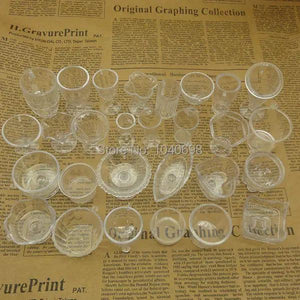 10pcs Clear Ice-cream Cups PVC Plastic Artificial Parfait Cups Deco Parts