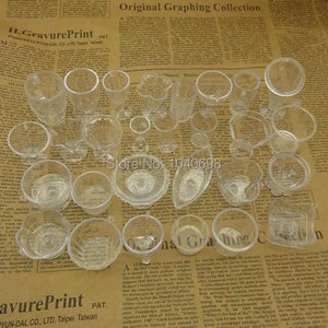 10pcs Clear Ice-cream Cups PVC Plastic Artificial Parfait Cups Deco Parts