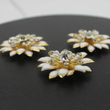 10pcs Multilayer Sunflowers Metal Alloy Crystal Drops Of Glaze Enamel Flowers